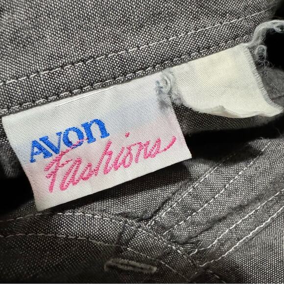 Vintage Womens Gray Western Button Front Denim Shirt Chest Pockets Plus Size - Picture 7 of 7